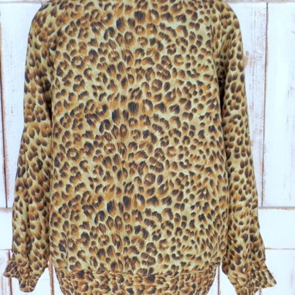 Vintage leopard print sequin beaded silk jacket - Picture 3 of 3